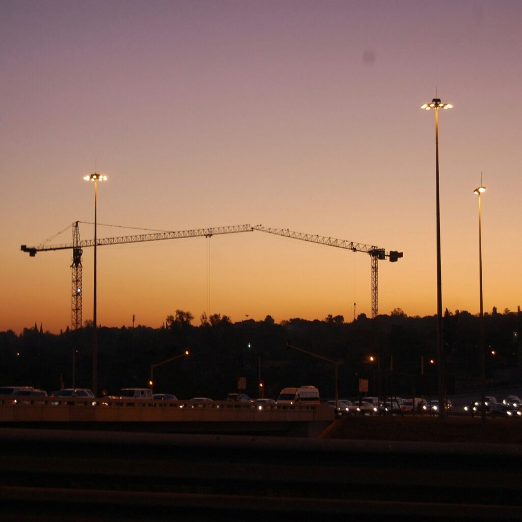 Construction with sunset in South Africa