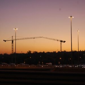 Construction with sunset in South Africa